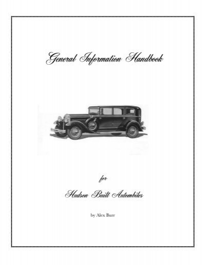 download 1926 Hudson Essex able workshop manual