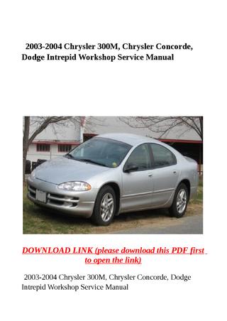 download 300M CONCORDE INTREPID Repai workshop manual