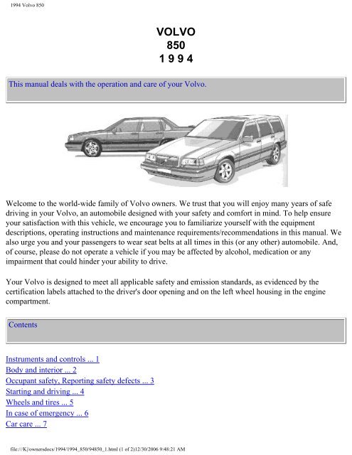 download 94 Volvo 850 workshop manual