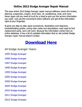 download Avenger workshop manual