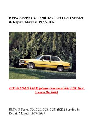download BMW 3 E21 workshop manual