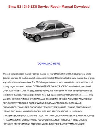 download BMW 315 323i E21 workshop manual