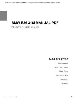 download BMW 316 316i workshop manual