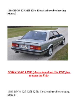 download BMW 325 325i workshop manual