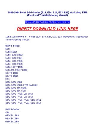 download BMW 5 E28 E34 91 workshop manual