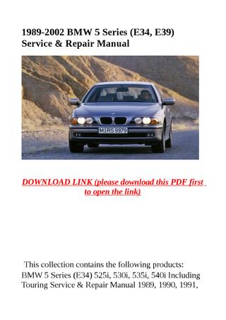 download BMW 5 E34 530i workshop manual