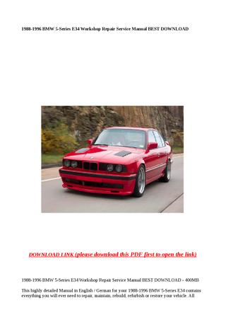 download BMW 5 E34 English workshop manual