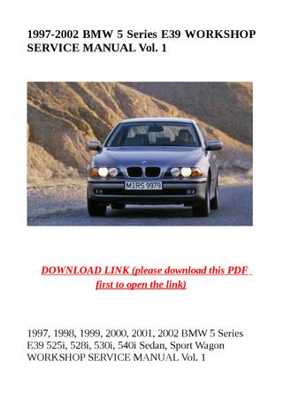 download BMW 5 E39 530i Sport Wagon workshop manual