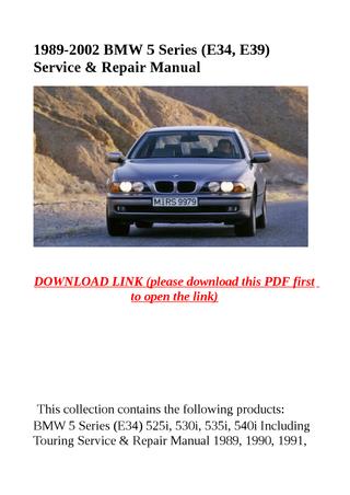 download BMW 525i it 535i M5 E34 TROUBLESHOOTI workshop manual