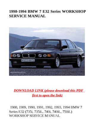 download BMW 7 E32 FSM DIY workshop manual
