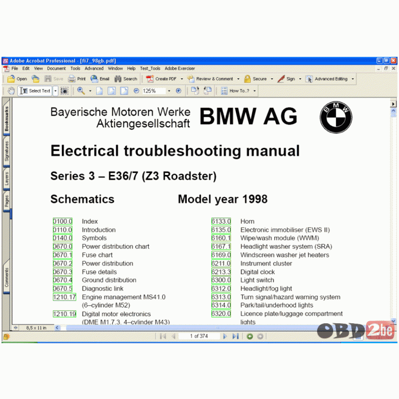 download BMW Z3 Roadster ETM workshop manual
