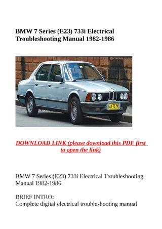 download Bmw E23 733i workshop manual