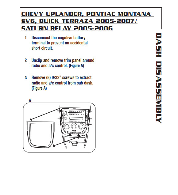 download CHEVY CHEVROLET Uplander workshop manual