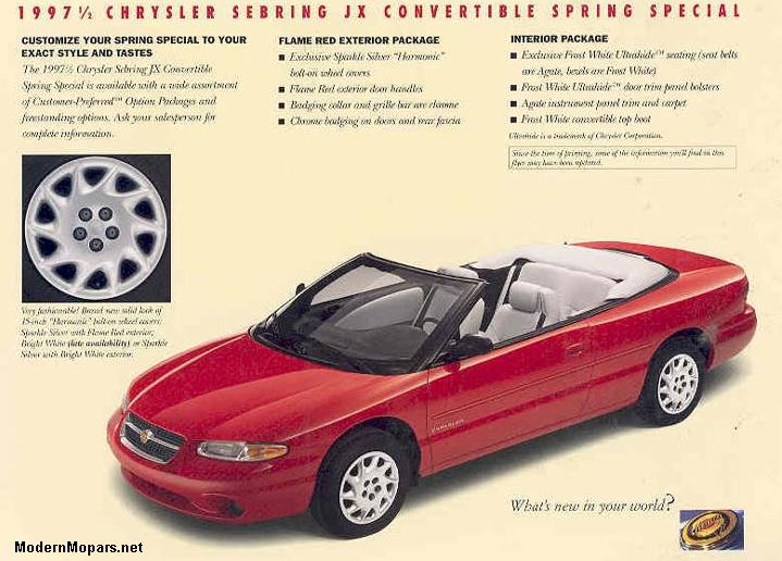 download CHRYSLER SEBRING STRATUS Convertable workshop manual