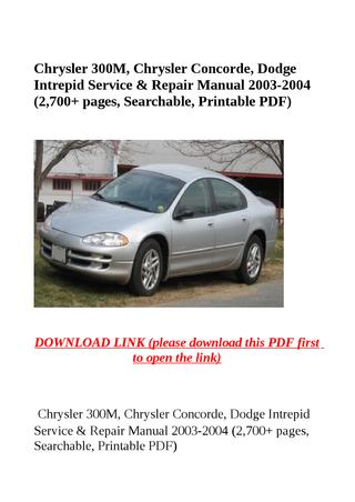 download CHYSLER CONCORDE   Manual workshop manual