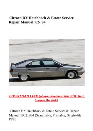 download CITROEN BX workshop manual