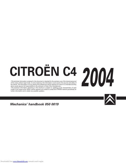 download CITROEN C5 C8 Engine INJECTION IGNITION CLUTCH G able workshop manual