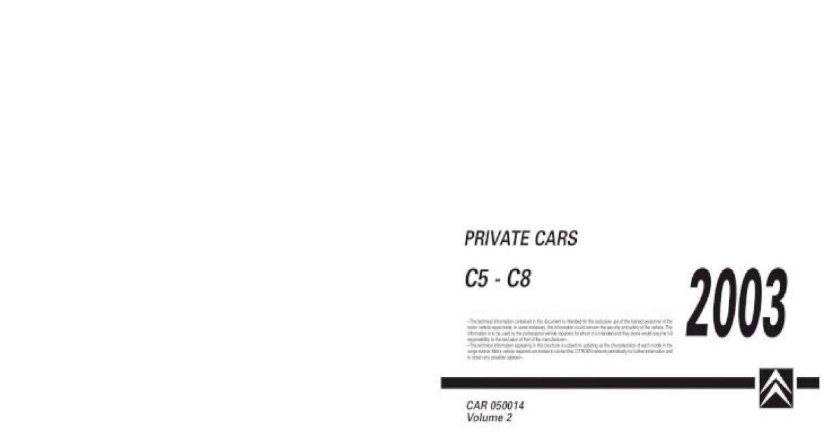 download CITROEN C8 2.2i 16V workshop manual