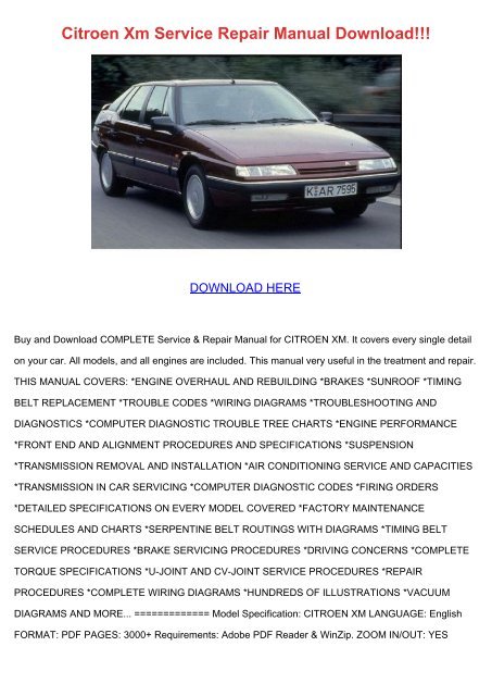 download CITROEN ZX 91 98 workshop manual