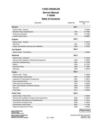 download Case 1150H Crawler s Instruction able workshop manual