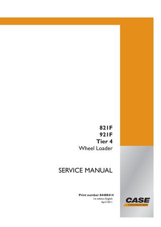 download Case 821F Tier 4 921F Tier 4 Wheel Loader able workshop manual