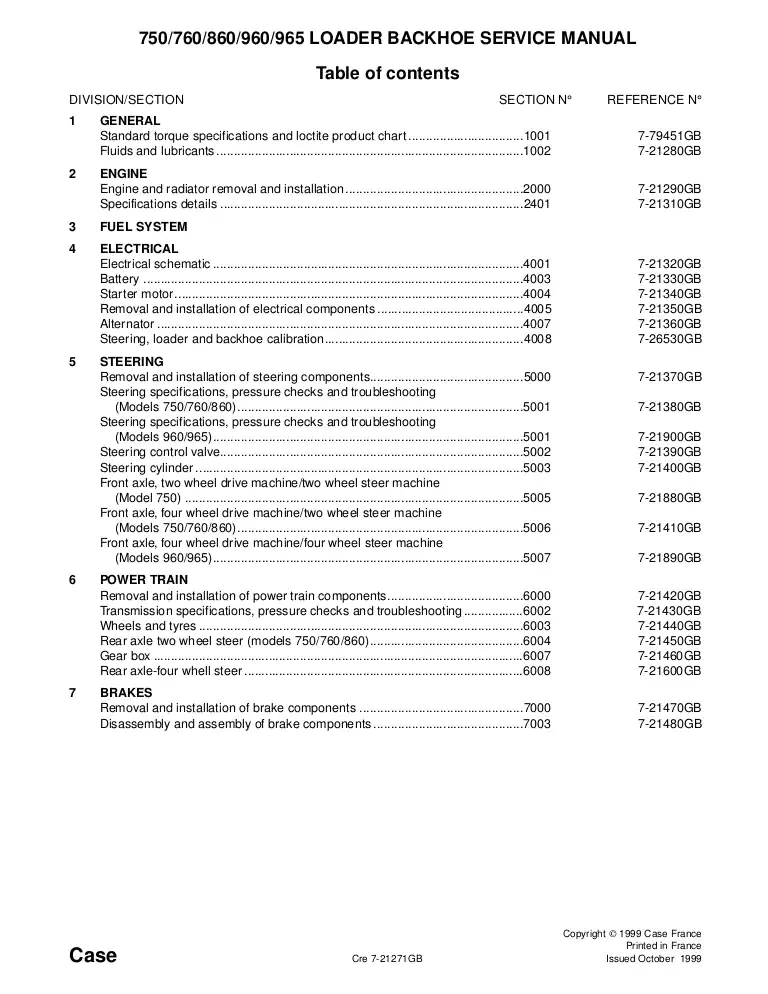 download Case 860 Loader Backhoe able workshop manual