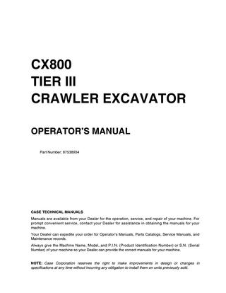 download Case 880 Excavator s Instruction able workshop manual