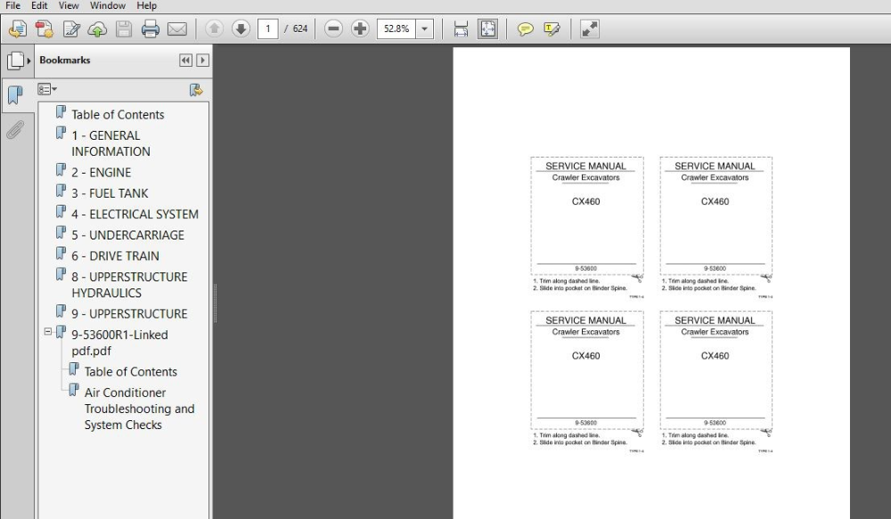 download Case CX460 Crawler Excavator able workshop manual