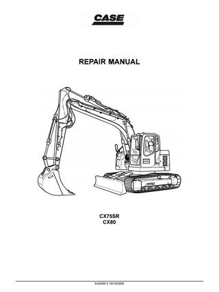 download Case CX75SR CX80 Crawler Excavator able workshop manual