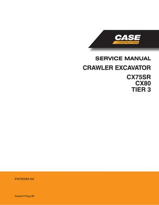 download Case CX75SR Crawler Excavator able workshop manual