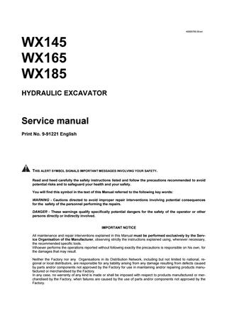 download Case WX145 TIER 3 Wheel Excavator ue able workshop manual