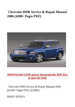 download Chevrolet HHR workshop manual