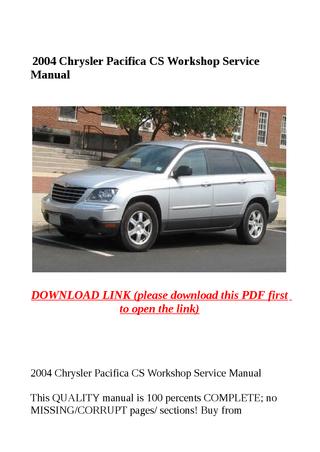 download Chrysler CS Pacifica workshop manual