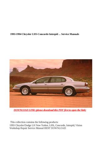 download Chrysler LH NewYorker Concorde Intrepid Vision LHS workshop manual