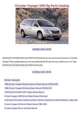 download Chrysler RS RG Town Country Caravan Voyager workshop manual