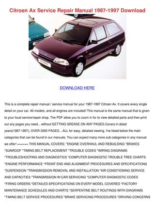 download Citroen Ax workshop manual