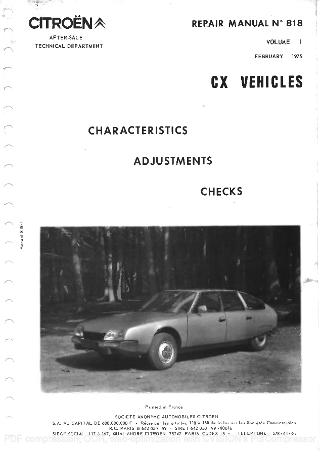 download Citroen CX EN FR DE  1 workshop manual