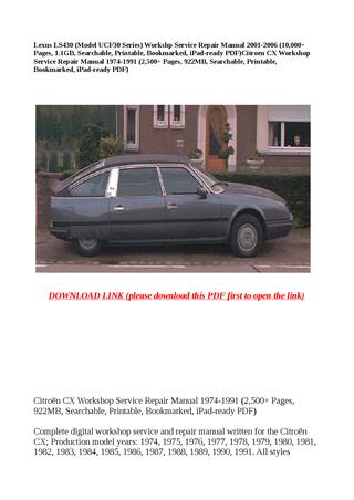 download Citroen CX workshop manual