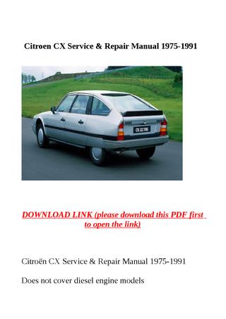 download Citroen CX workshop manual