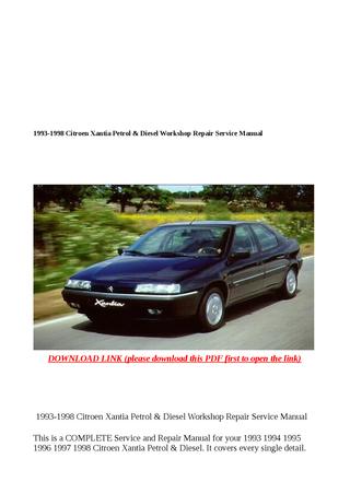 download Citroen Xantia workshop manual