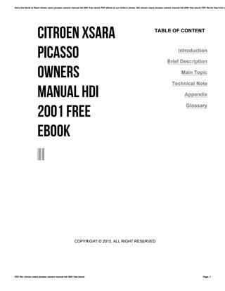 download Citroen Xsara Man workshop manual