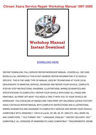 download Citroen Xsara workshop manual