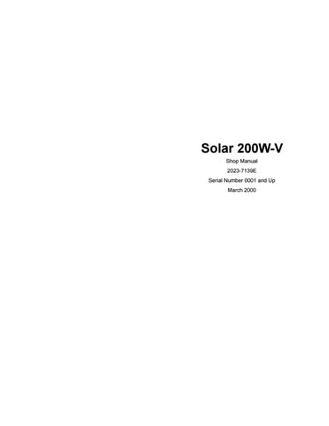 download DAEWOO DOOSAN SOLAR 200W V Wheel Excavator able workshop manual