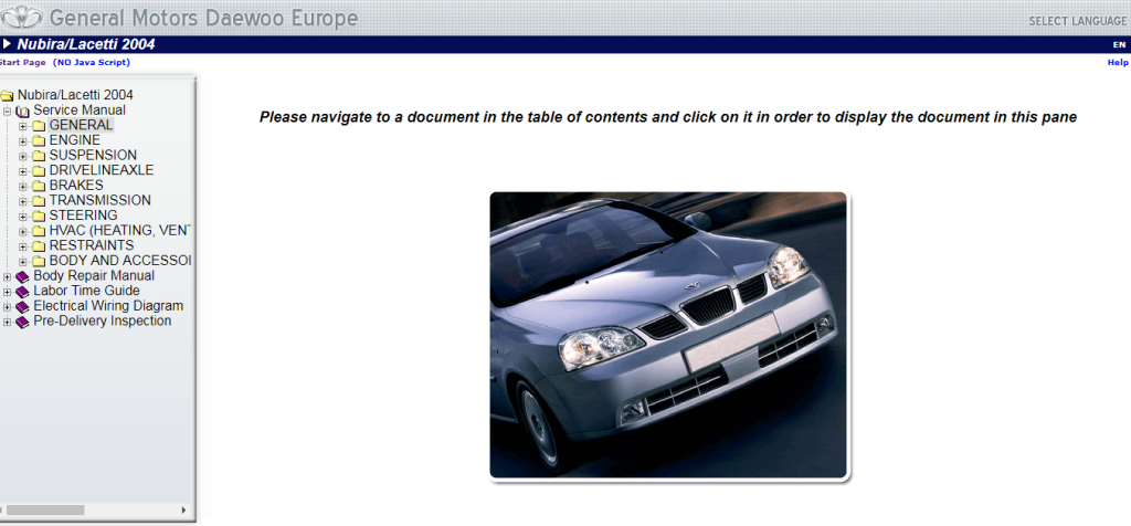 download DAEWOO LACETTI NUBIRA CAR workshop manual