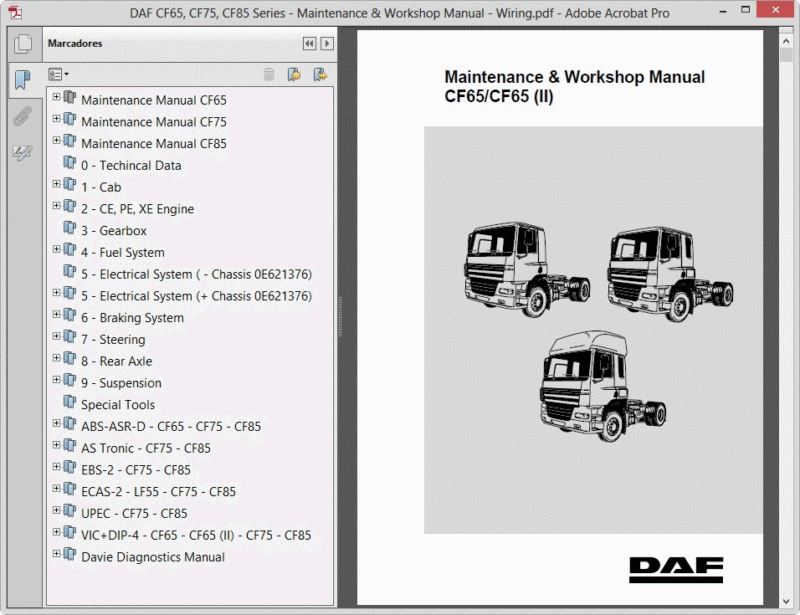 download DAF CF65 CF75 CF85 Truck workshop manual