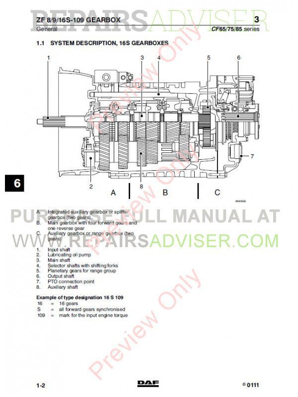 download DAF CF65 workshop manual