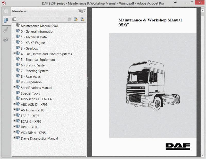 download DAF Truck 95 XF 95XF workshop manual
