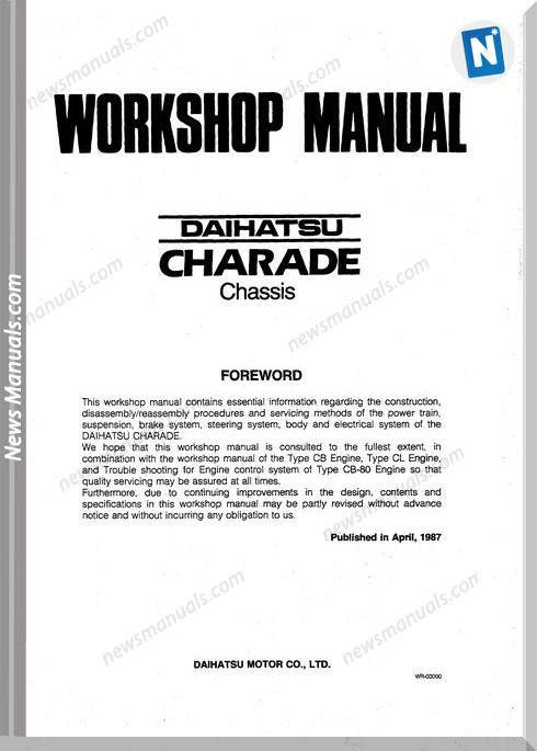 download DAIHATSU CHARADE G100 G102 Engine CHASSIS 04 workshop manual