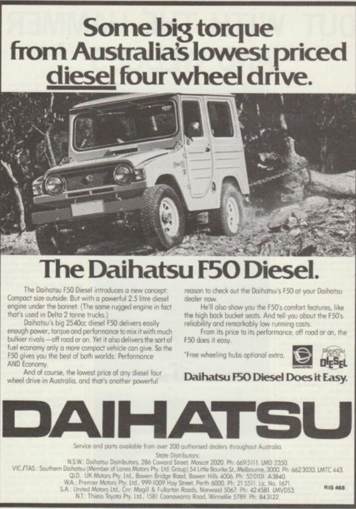 download DAIHATSU F50 FOUR Wheel DRIVE workshop manual