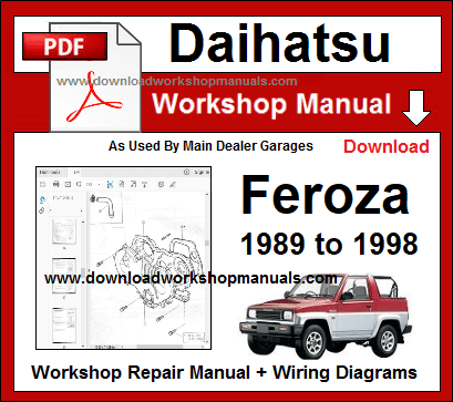 download DAIHATSU FEROZA F300 Engine workshop manual